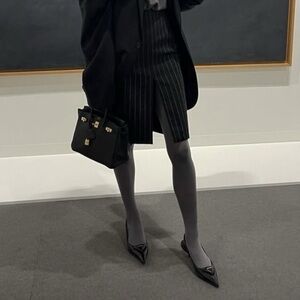 VTG NWT 90’s Danskin Dark Gray Hi Gloss Tights Size B